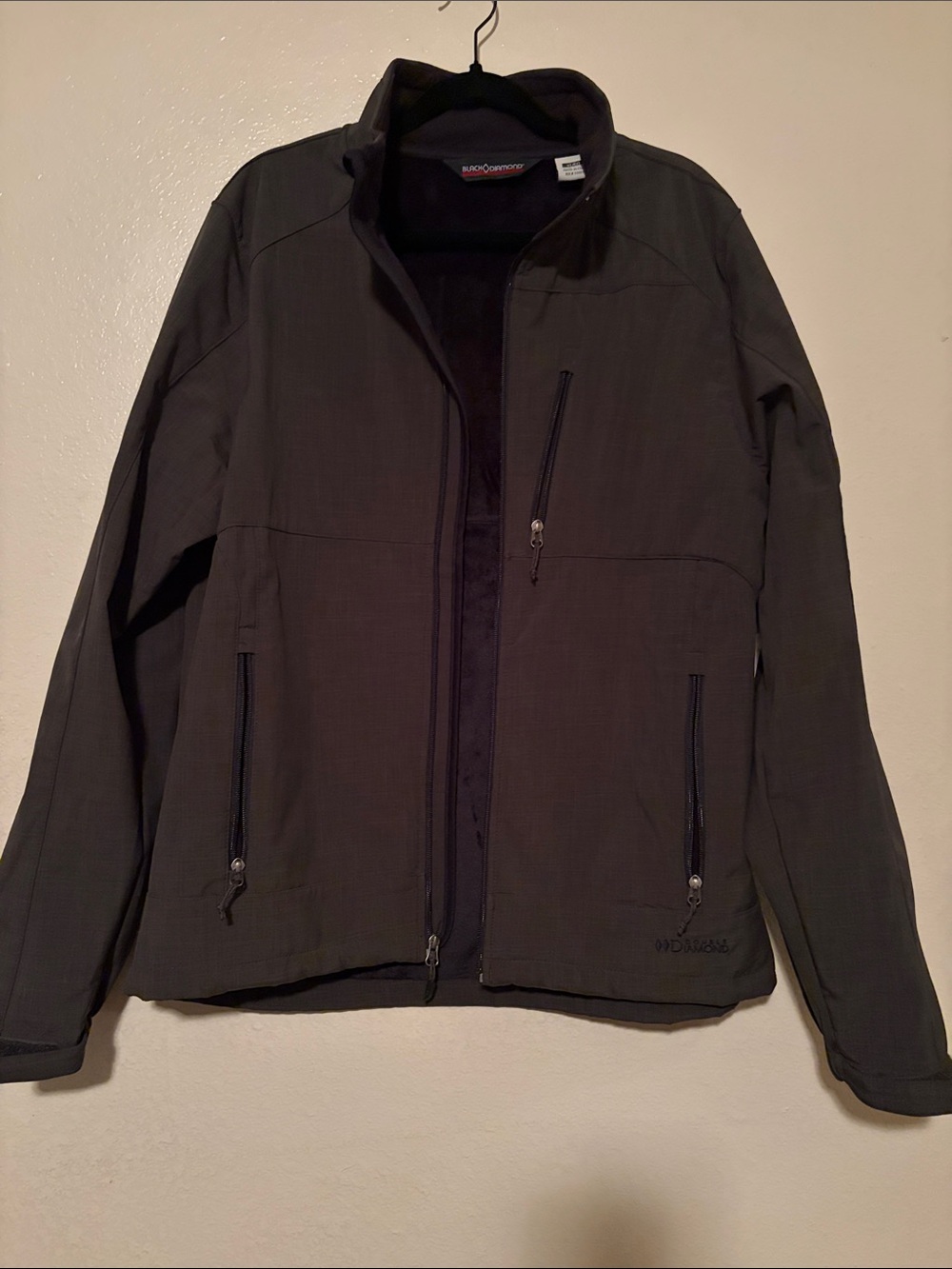 Black Diamond Men's Dark Gray Lightweight Jacket with Zip Pockets